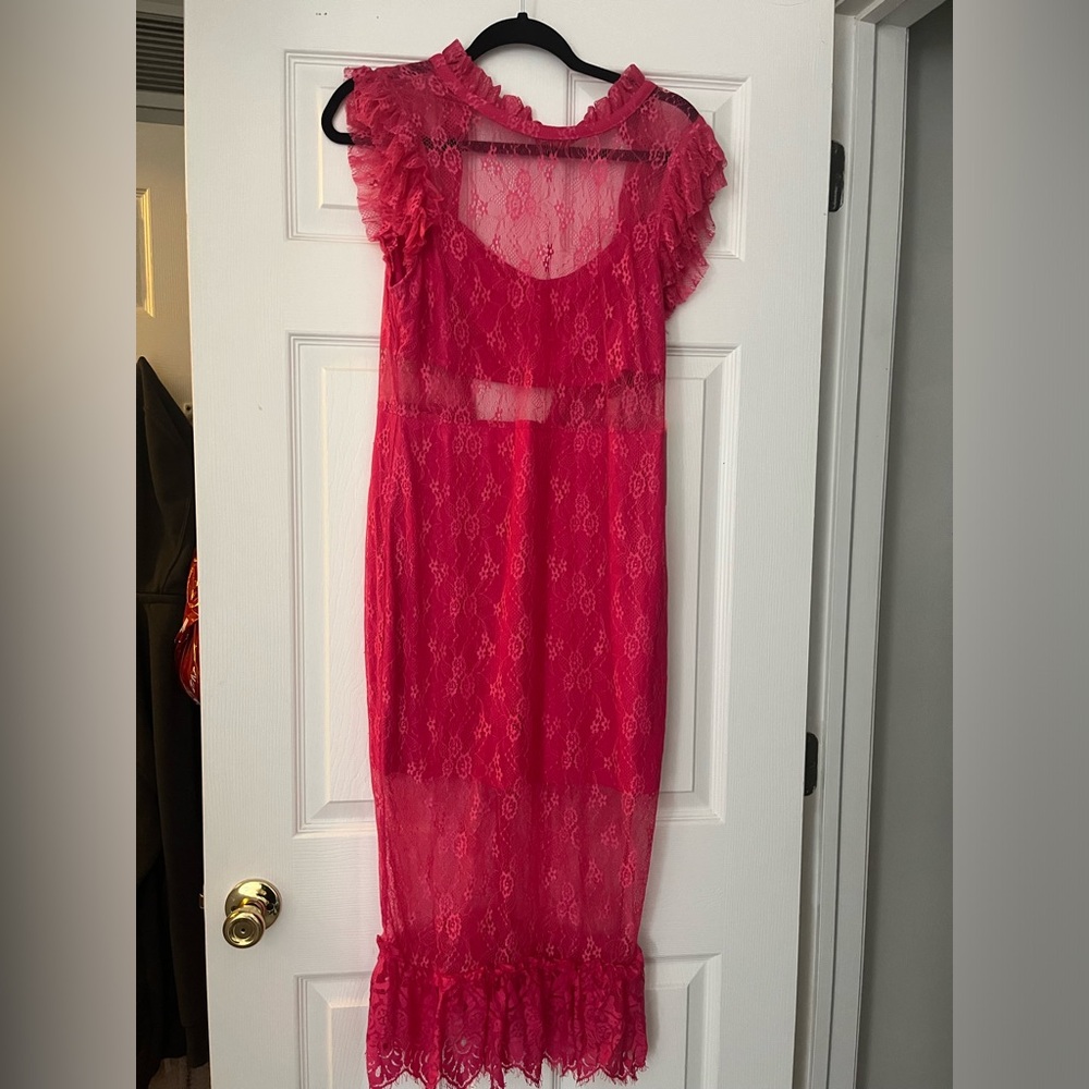 Hot Pink Midi Dress